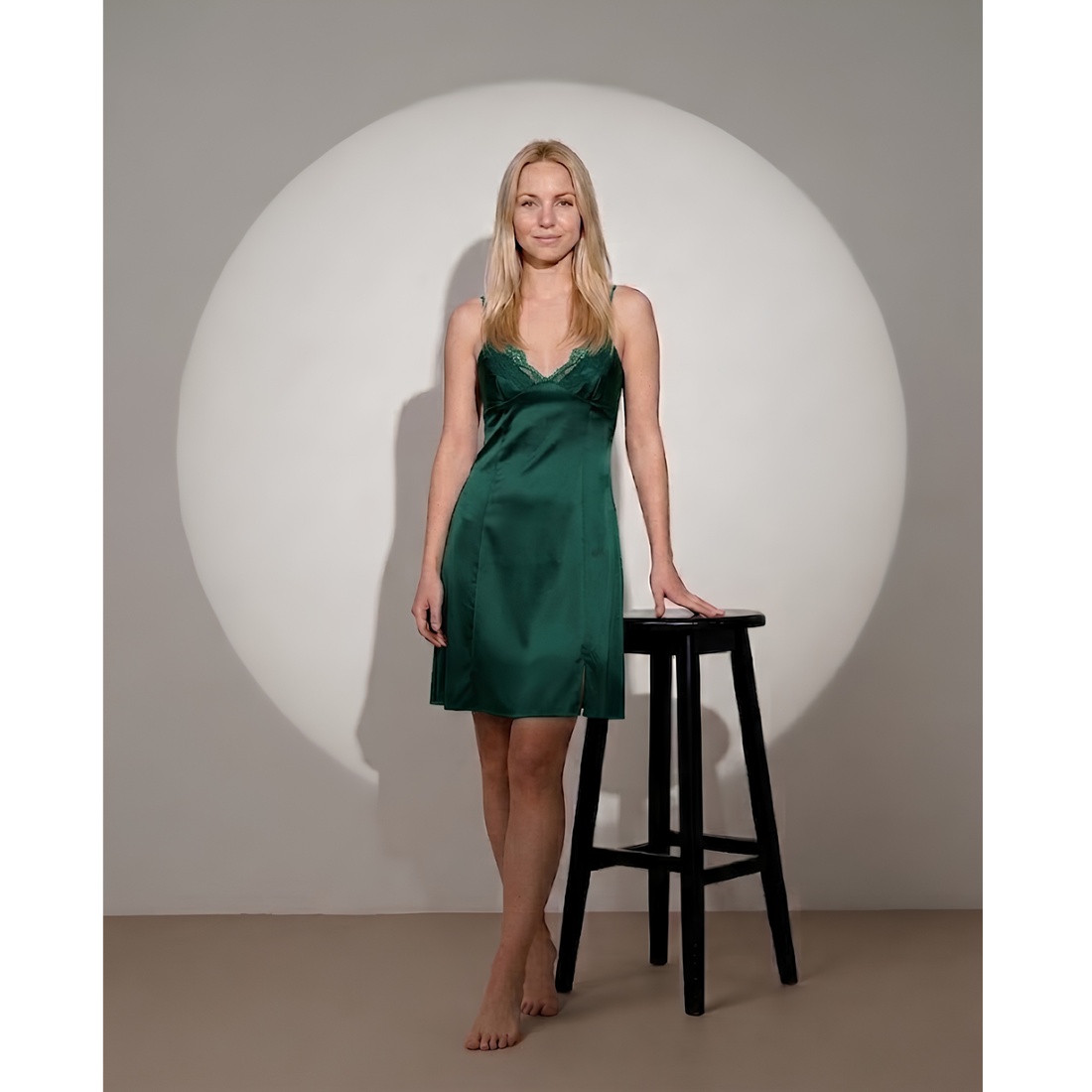 SILICIOUS CAPE SATIN SLIP DRESS